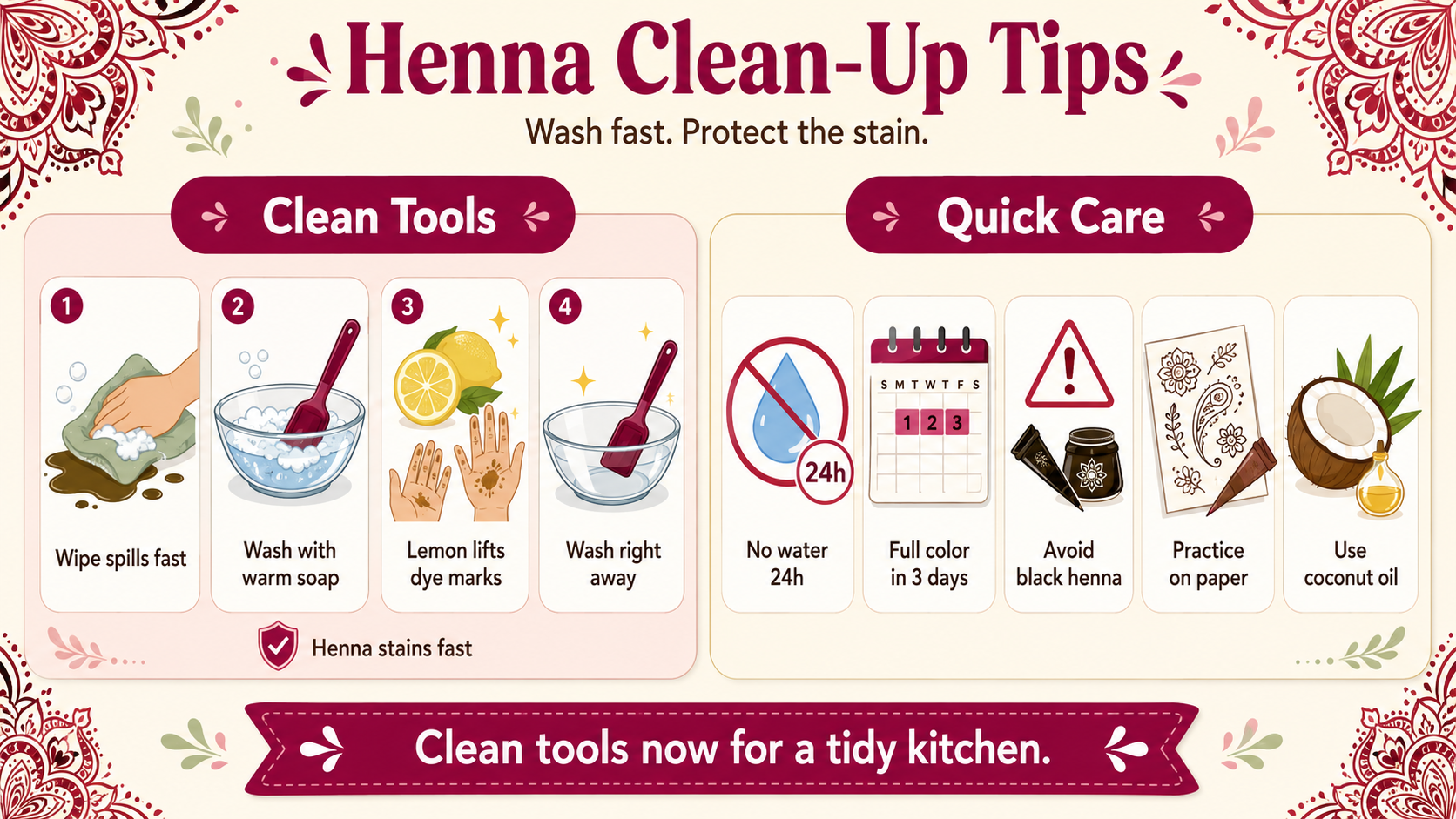 How do you clean your tools after mixing